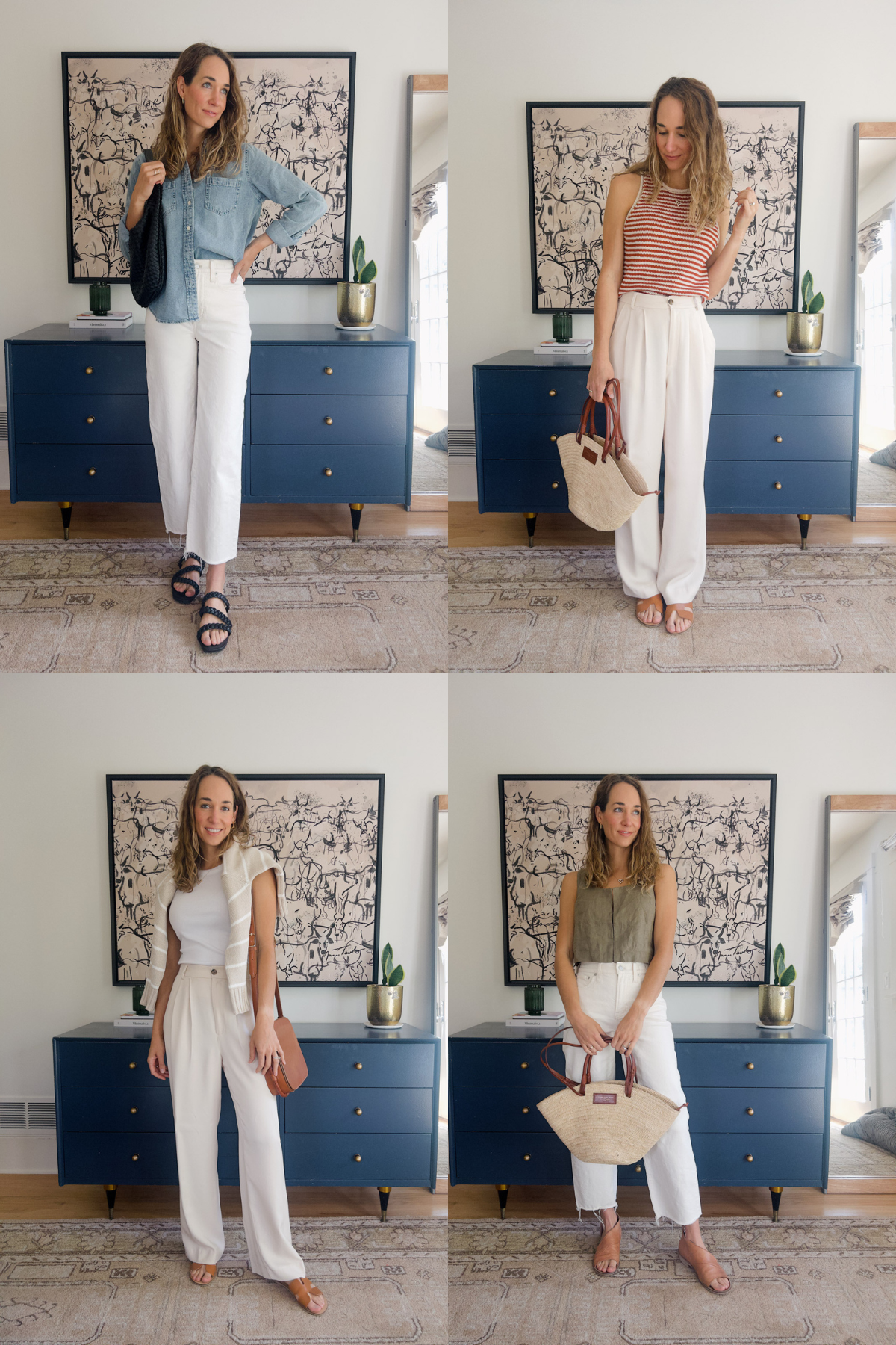 fashion woman look off white pants