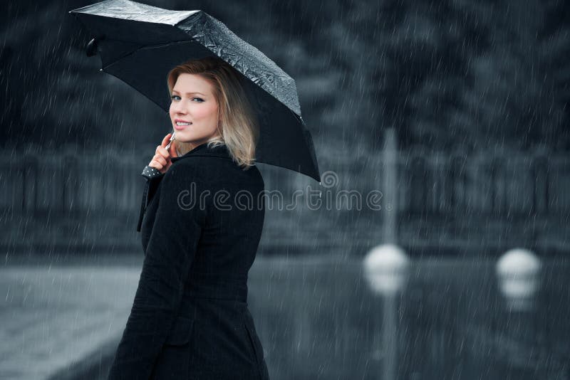 fashion woman look rain