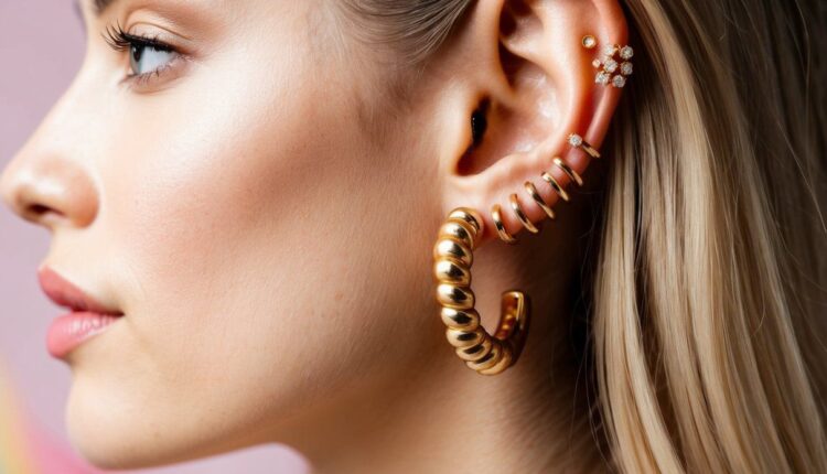 Como combinar brincos com piercings?