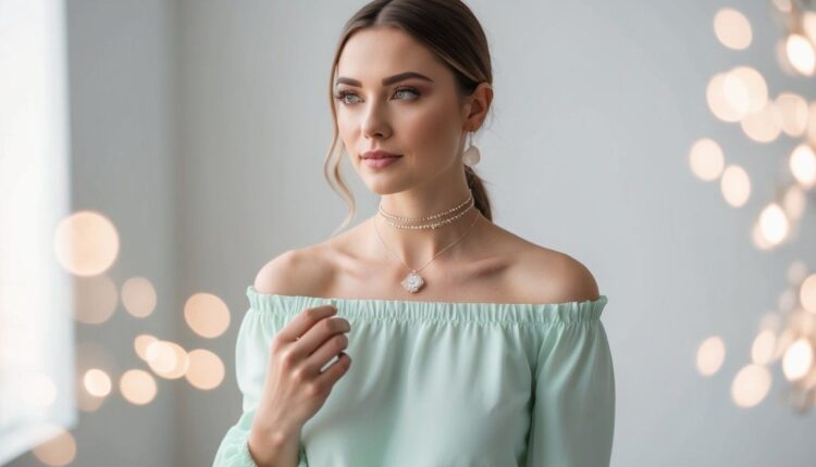 Quais colares usar com blusas de ombro a ombro?